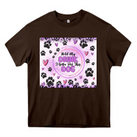 Chocolate Brown hold my drink i gotta pet this dog Heavy Core Tee - MaliasSmallBusiness