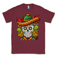 Burgundy sombrero skull Classic Tee - BarkalooDesign