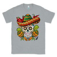 Heather Grey sombrero skull Classic Tee - BarkalooDesign