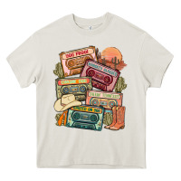 Cream country cassette tapes Heavy Core Tee - MaliasSmallBusiness