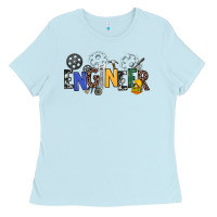 Baby Blue engineer Ladies Tee - NancyCooperArtShop