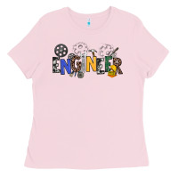Bubblegum Pink engineer Ladies Tee - NancyCooperArtShop