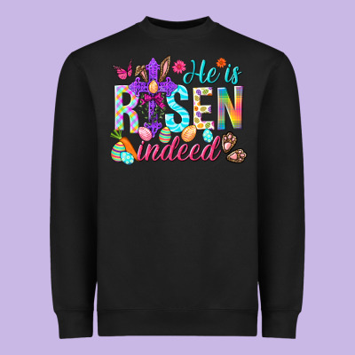 He Is Risen Indeed Happy Easter Day Heavyweight Sweatshirt Designed By Howdyjamesfarm