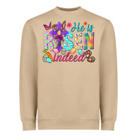 Mushroom He is risen indeed Happy Easter Day Heavyweight Sweatshirt - HowdyJamesFarm