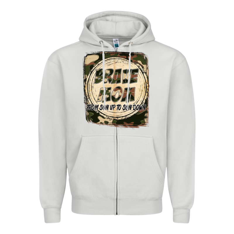 Brave Mom From Son Up To Son Down Mother's Day Zipper Hoodie by FaDigitalArtStudio | Teevron