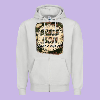 Brave Mom From Son Up To Son Down Mother's Day Zipper Hoodie Designed By Fadigitalartstudio