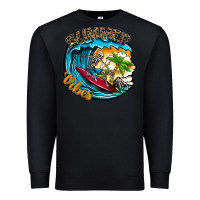 Black Summer Vibes Premium Sweatshirt - CowhideDigitalArt