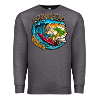Charcoal Heather Summer Vibes Premium Sweatshirt - CowhideDigitalArt