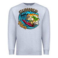 Heather Grey Summer Vibes Premium Sweatshirt - CowhideDigitalArt