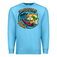 Ocean Blue Summer Vibes Premium Sweatshirt - CowhideDigitalArt