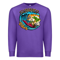Purple Summer Vibes Premium Sweatshirt - CowhideDigitalArt