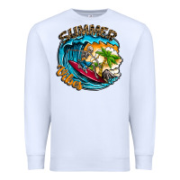 White Summer Vibes Premium Sweatshirt - CowhideDigitalArt