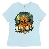 Baby Blue camping the best memories Ladies Tee - NancyCooperArtShop