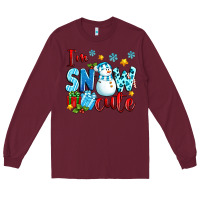 Burgundy i'm snow cute Long Sleeve Tee - texasbilliewilder