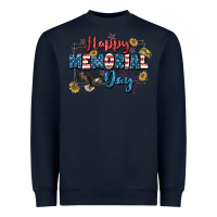 Navy Happy memorial day 4th of july Heavyweight Sweatshirt - CowGirlArtShop