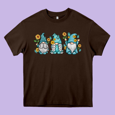 Sunflower Gnomes Heavy Core Tee Designed By Maliassmallbusiness