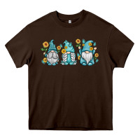 Chocolate Brown sunflower gnomes Heavy Core Tee - MaliasSmallBusiness