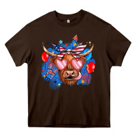 Chocolate Brown western america cow Heavy Core Tee - JahusDesignShop