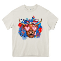 Cream western america cow Heavy Core Tee - JahusDesignShop