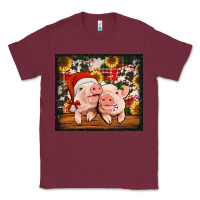 Burgundy Christmas pigs tumbler Classic Tee - Jasminsmagicworld