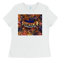 White tiger america Ladies Tee - NancyCooperArtShop