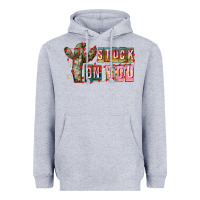 Heather Grey Stuck on You Heavyweight Hoodie - CowhideDigitalArt