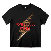 Black homeschool mom lightning bolt Heavy Core Tee - MaliasSmallBusiness