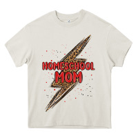 Cream homeschool mom lightning bolt Heavy Core Tee - MaliasSmallBusiness