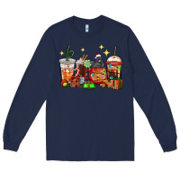Navy Christmas coffee cups with Labrador Long Sleeve Tee - RanaPortraitStore