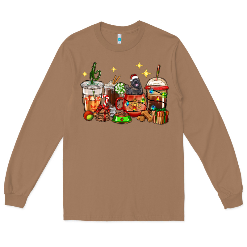 Christmas Coffee Cups With Labrador Long Sleeve Tee by RanaPortraitStore | Teevron