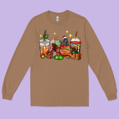Christmas Coffee Cups With Labrador Long Sleeve Tee Designed By Ranaportraitstore