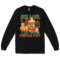 Black Just a girl who loves pumpkin spice Long Sleeve Tee - NancyCooperArtShop
