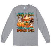 Heather Grey Just a girl who loves pumpkin spice Long Sleeve Tee - NancyCooperArtShop