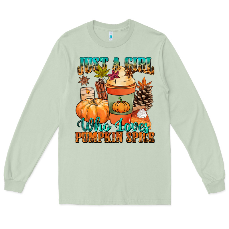 Just A Girl Who Loves Pumpkin Spice Long Sleeve Tee by NancyCooperArtShop | Teevron