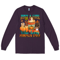 Plum Just a girl who loves pumpkin spice Long Sleeve Tee - NancyCooperArtShop