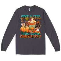 Smoke Just a girl who loves pumpkin spice Long Sleeve Tee - NancyCooperArtShop