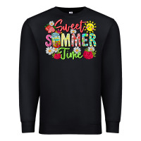 Black Sweet Summer Time Premium Sweatshirt - CowhideDigitalArt