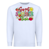 White Sweet Summer Time Premium Sweatshirt - CowhideDigitalArt