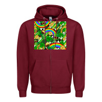 Burgundy St. Patrick's Day Zipper Hoodie - FaDigitalArtStudio