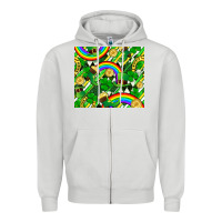 Dove Grey St. Patrick's Day Zipper Hoodie - FaDigitalArtStudio