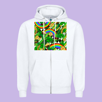 St. Patrick's Day Zipper Hoodie Designed By Fadigitalartstudio