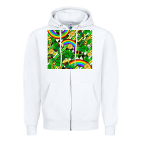 White St. Patrick's Day Zipper Hoodie - FaDigitalArtStudio