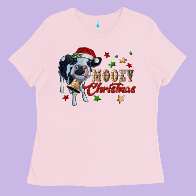 Mooey Christmas Ladies Tee Designed By Ranaportraitstore