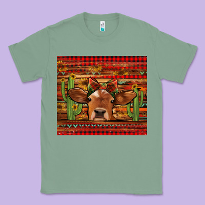 Western Christmas Cow Tumbler Classic Tee Designed By Jasminsmagicworld