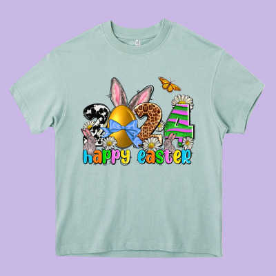 2024 Happy Easter Heavy Core Tee Designed By Nancycooperartshop