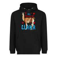 Black All American Lama Heavyweight Hoodie - LillyAllenDesigns