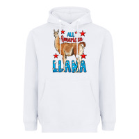 White All American Lama Heavyweight Hoodie - LillyAllenDesigns