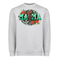 Heather Grey Mama rock lightning bolt Mother's Day Heavyweight Sweatshirt - CowGirlArtShop