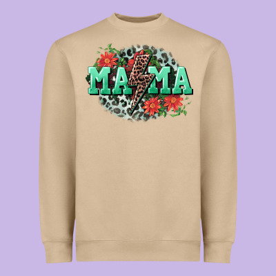 Mama Rock Lightning Bolt Mother's Day Heavyweight Sweatshirt Designed By Cowgirlartshop