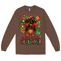 Chestnut santas favorite caregiver afro messy bun Long Sleeve Tee - texasbilliewilder